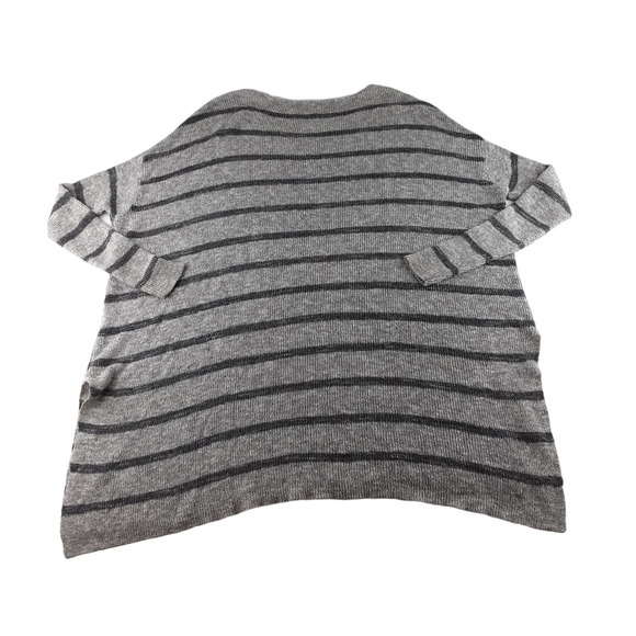 Free People Womens Gray Stripe Oversized Tunic Sweater Slit Boho Casual XS - Picture 4 of 13